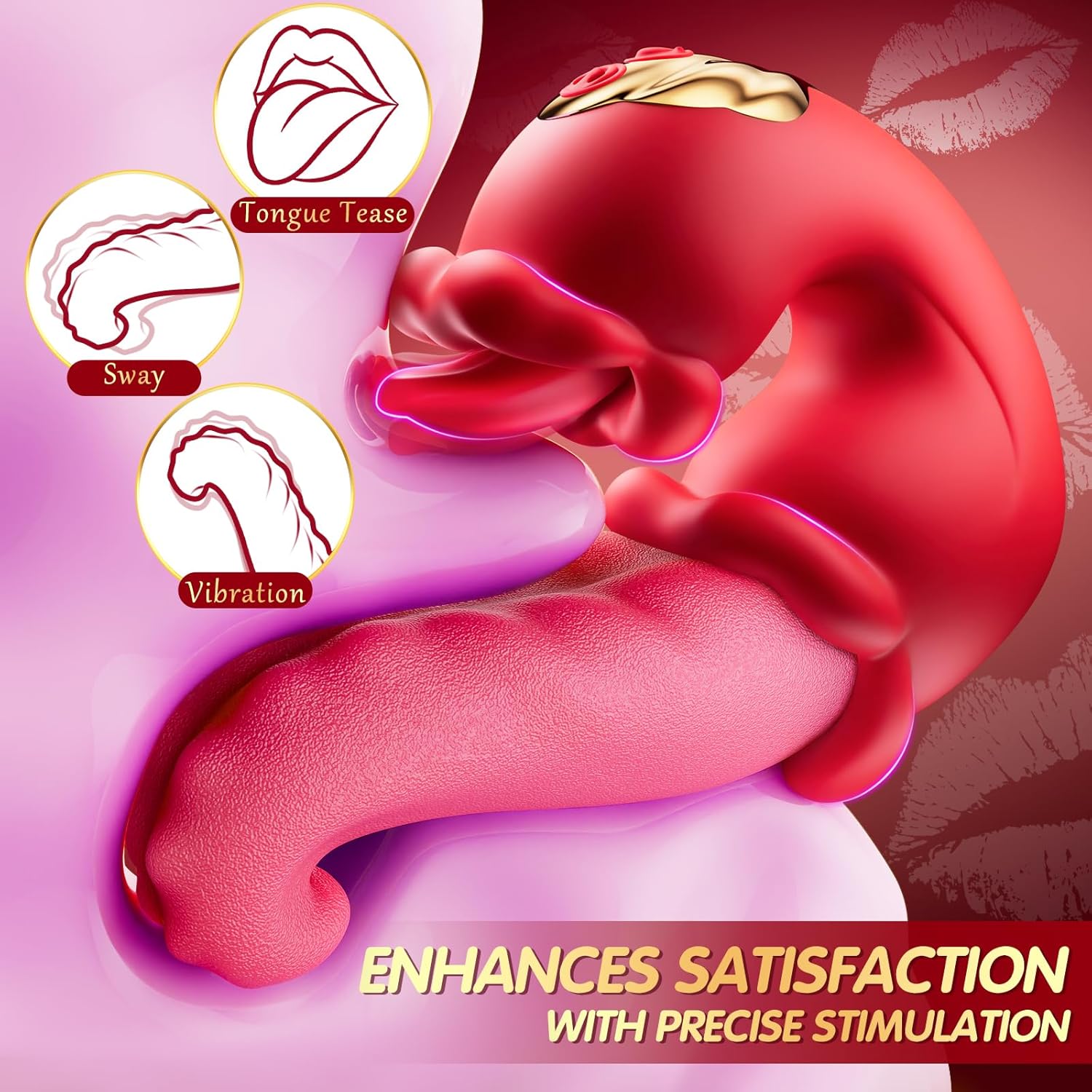Medusa Twin Rose Thrusting G Spot Vibrator - Tongue Teasing & Vibrating